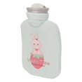 thumbnail image 1 of Hot Water Bottle Soft Cover Hot Cold Compress Portable Thicken Pain Reduction Leakproof Rubber Hot Water Bag Green Bunny, 1 of 5