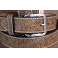 thumbnail image 3 of Nocona N2414444-44 Floral Embossed Strap Belt, Medium Brown Distressed - Size 44, 3 of 5
