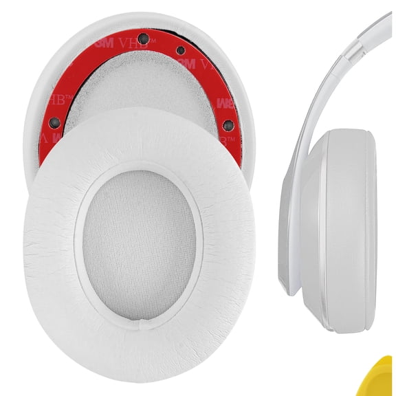 Geekria QuickFit Replacement Ear Pads for Beats Studio 3 Wireless Headphones Ear Cushions, Repair Parts (White)