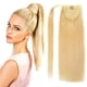 thumbnail image 1 of Extensiones de cabello humano de cola de caballo recta envolvente de 18 "" para mujeres 100 gramos Rubio blanqueado #613, 1 of 5