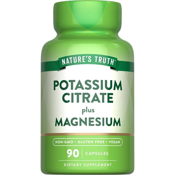 Potassium Magnesium Citrate Capsules | 90 Count | Vegan, Non-GMO & Gluten Free | by Nature's Truth