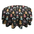 thumbnail image 4 of Black Princess Castle Rainbow Pattern Round Tablecloth 60"x60",Wrinkle Wipeable Table Cloth for Kitchen Dining Room Picnic Patio Party, 4 of 6
