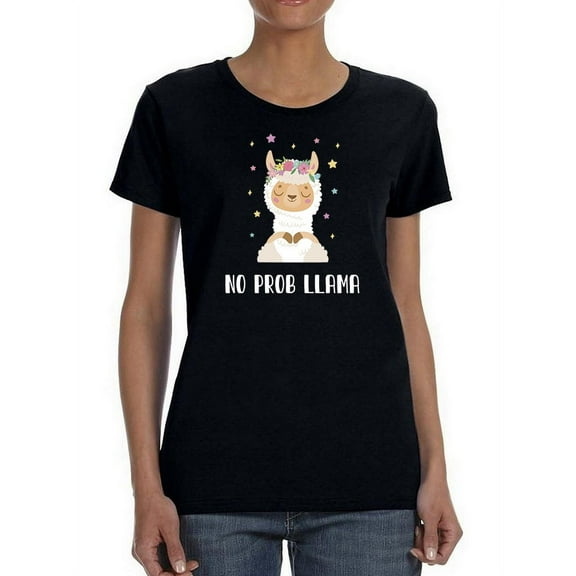 The No Prob Llama Shaped T-Shirt Women -GoatDeals Designs, Female Medium