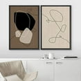 thumbnail image 3 of IDEA4WALL Framed Canvas Print Wall Art Brown and Black Polygon and Line Art Collage Abstract Shapes Modern Boho Relax/Calm Chic for Living Room, Bedroom, Office - 24"x36"x2 Black, 3 of 5