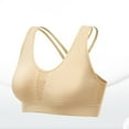 thumbnail image 6 of Bigersell Seamless Bra V-Neck Wire-Free Bra Support Women Plus Size Bra Molded Bra Style R-96 Basic Bra Strap Nylon Convertible Bra Feature Everyday Bras Underwear Beige S, 6 of 6