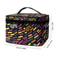 thumbnail image 6 of HELLHERO Large Capacity Portable Makeup Cosmetic Bag Organizer Polyester Colorful Number Art Multi-Function Makeup Organizer Work Touch-Ups Zipper Storage Bag, 6 of 6