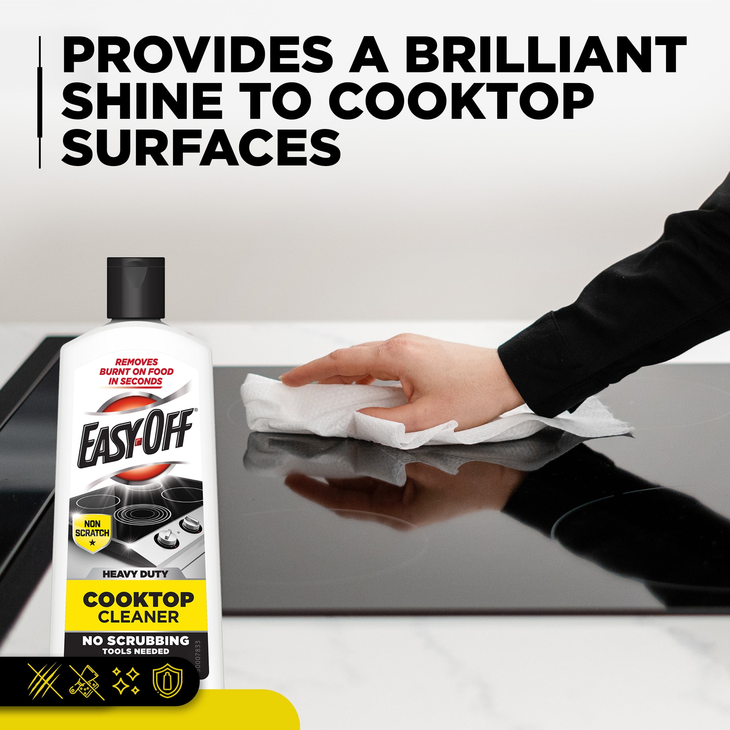 Easy Off Heavy Duty Cooktop Cleaner, Removes Burnt on Food in Seconds,  Non-Scratch, No Scrubbing Tools Needed, 16 Oz