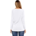 thumbnail image 4 of Amoretu Womens V-Neck Tee Shirts Soft Long Sleeve Loose Fit Tee Tops White L, 4 of 7