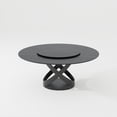 thumbnail image 5 of POVISON 51"Modern Balck Round Dining Table for 4 with Lazy Susan, Matte Sintered Stone Tabletop, Black X Carbon Steel Base, 5 of 8