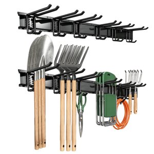 Stusgo 48 In Wall Mount Garage Tool Organizer with Adjustable Hooks