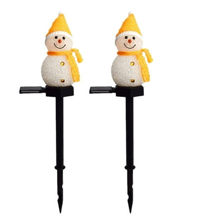

2pcs Xmas Solar Power Snowman Stick Lamps Garden Ground Lamps (Random Color)