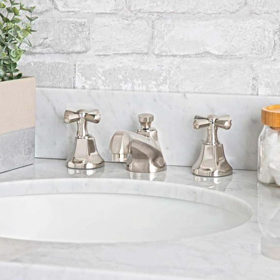 Deco Widespread Bathroom Sink Faucet - Metal Cross Handles