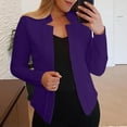 thumbnail image 5 of Blazers for Women Business Casual Cropped Blazer Jackets Dressy Open Front Cardigans Long Sleeve Notch Outerwear, Purple (4X-Large), 5 of 7