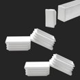 thumbnail image 1 of 4 Pack 1-1/2"x1 Rectangular Tube End Cap Plastic Plugs, Rectangular Tubing Plug Inserts for Metal Tubing, Fences, Glide Protection from Chair Legs and Furniture, Durable Plastic Hole Plugs, White, 1 of 8