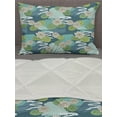 thumbnail image 3 of Floral Comforter & Sham Bedding Set, Water Lily Flowers and Leaves on Wetland Themed Background Colored in Cold Tones, 3 pcs Duvet Set Microfiber Filling Quilt, 5 Sizes, Multicolor, by Ambesonne, 3 of 4