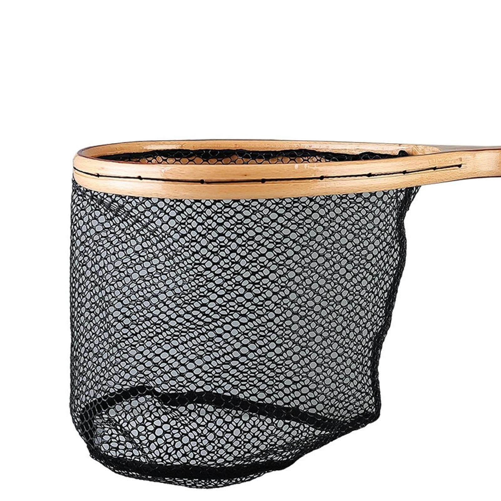 MAGIDEAL Fishing Landing Net Fish Catching Net Gift Portable Adults Supplies Wood Handle Fishing Mesh Net for Outdoor Kayak Freshwater