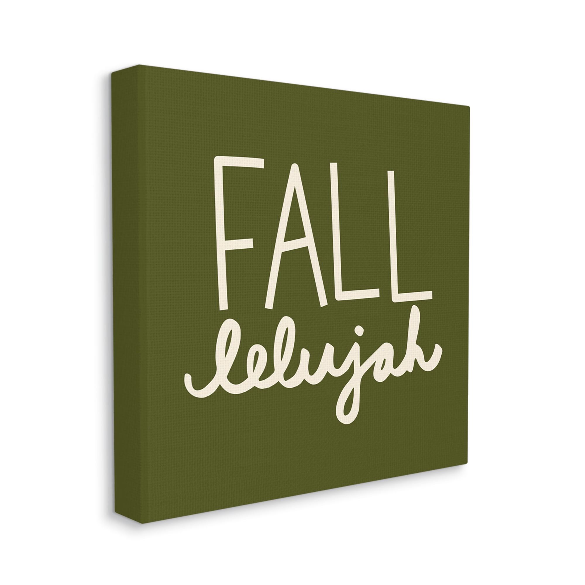 Stupell Industries Fall-lelujah Autumn Phrase Holiday Painting Gallery Wrapped Canvas Print Wall Art, 30 x 30