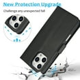 thumbnail image 2 of ShellTech Compatible with iPhone 16 Pro Max Wallet Case, [RFID Blocking] 3 Card Holder Stand with Credit Card Slot PU Leather Magnetic Protective Flip Cover ,Black, 2 of 6