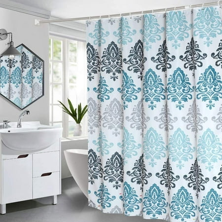 Fabric Shower Curtain Light Blue, Single Stall Shower Curtain 36 X 72