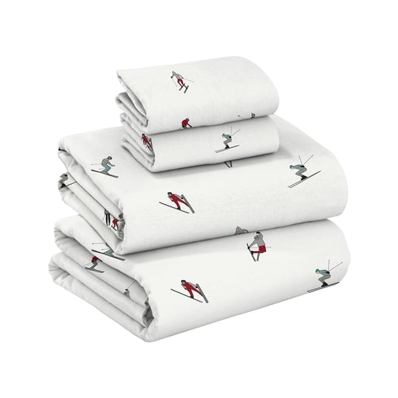 Ruvanti Flannel Sheets Queen Size - 100% Cotton Brushed Flannel Bed Sheet Sets - Deep Pockets 16 inches (Fits up to 18") - All Seasons Breathable & Super Soft - Warm & Cozy - 4 Pcs - Grey Buds