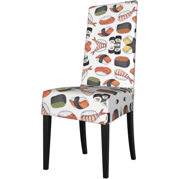 Sushi Prints Chair Covers for Dining Room Stretch Chair Cover Decor Chair Slipcovers for Home Party