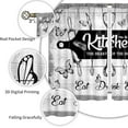 thumbnail image 2 of Black Rustic Kitchen Curtains Farmhouse Rod Pocket Country Short Small Barn Fork and Spoon Wooden Wood Plank Board Vintage Printed Cafe Window Curtains Drapes Treatment Fabric 2 Panels 42"x63", 2 of 6