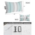 thumbnail image 3 of Pack of 4 Outdoor Lumbar Pillow Covers 12x20 Inch, Aqua Gray Stripes Waterproof Throw Pillow Covers Set, Minimalist Gradient Lines Aesthetic Decorative Cushion Cases for Patio Porch Car, 3 of 7