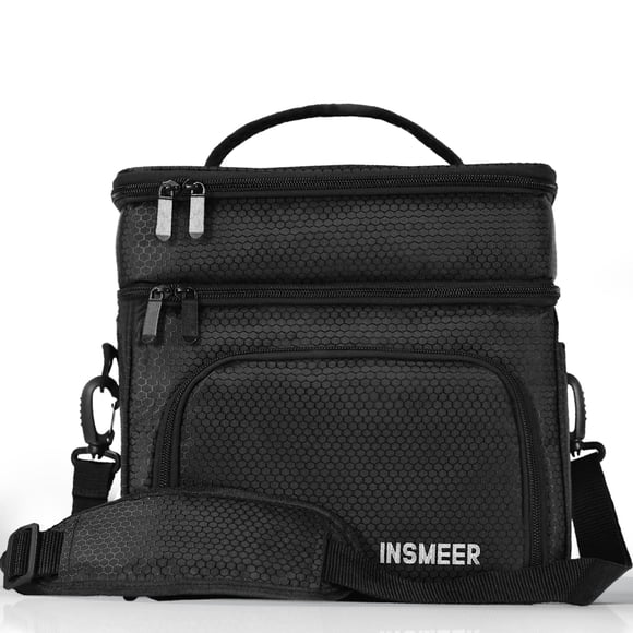 INSMEER Bolsa del Almuerzo, 16 Litros Lonchera Térmica para Comida Reutilizable Hielera Termica de 2 Capas para Hombres y mujeres, grande Capacidad Bolsa térmica para oficina (Ne