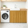 thumbnail image 2 of Ginger Yellow Under Sink Curtain for Closet, Privacy Short Cabinet Curtains, Modern Simple Solid Color Pattern Self Adhesive RV/Open Cabinet Skirt Adds Bathroom Storage 11"x13", 2 of 8