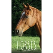 LLAMA BIRD PRESS Horses 2021 Diary: Slim Pocket Calendar, Monthly Planner, Date Book, Organizer, Notepad (Paperback)