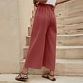 thumbnail image 6 of Pants For Women Cotton Casual Long Pant High Waist Loose Fit Casual Trousers, 6 of 6