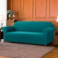 thumbnail image 3 of Subrtex Stretch 1-Piece Textured Grid Slipcover Sofa Cover, Turquoise, 3 of 7