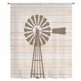 thumbnail image 2 of Rustic Windmill Sheer Curtains 96 Inches Long, Vintage Country Farmhouse Wooden Grain Light Filering Curtains, Privacy Drapes Simi Floor to Veiling Curtain for Living Room Large Window Treatment, 2 of 9