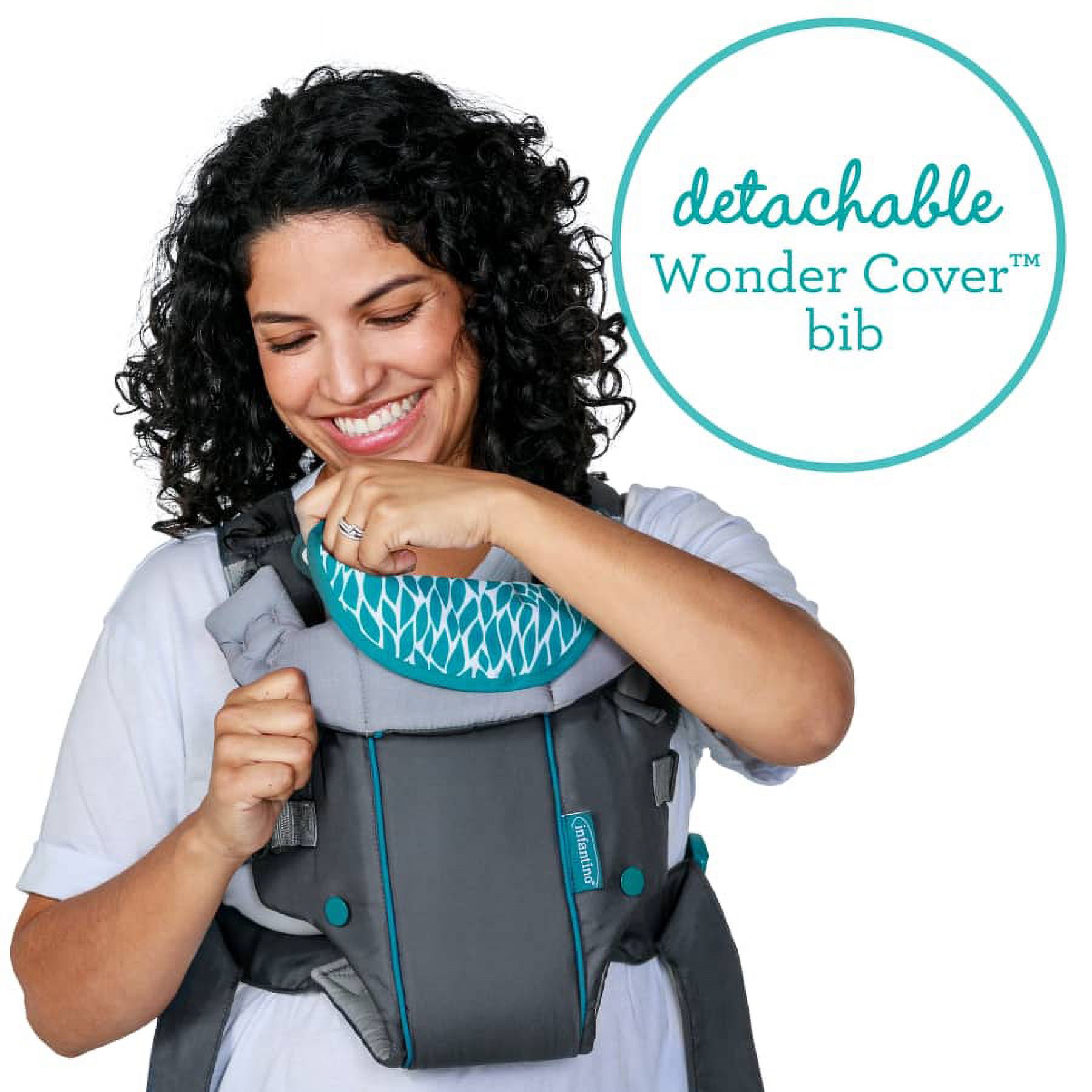 Infantino Swift Classic Baby Carrier with Wonder Cover Bib, 2-Position, 7-26lb, Gray - image 3 of 6