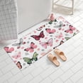 thumbnail image 2 of White Butterfly Pattern Bathroom Rugs Mat,Non Slip Microfiber Bathroom Rug,Rubber Backing,Soft Bathroom Mats for Bathroom Floor,Tub and Shower,60x24in(150x60cm), 2 of 4