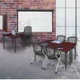 thumbnail image 2 of 66" x 24" Kee Folding Training Wood Table- Mahogany/ Black, 2 of 8