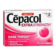 Cepacol Extra Strength Sugar Free, Cherry 16Ct