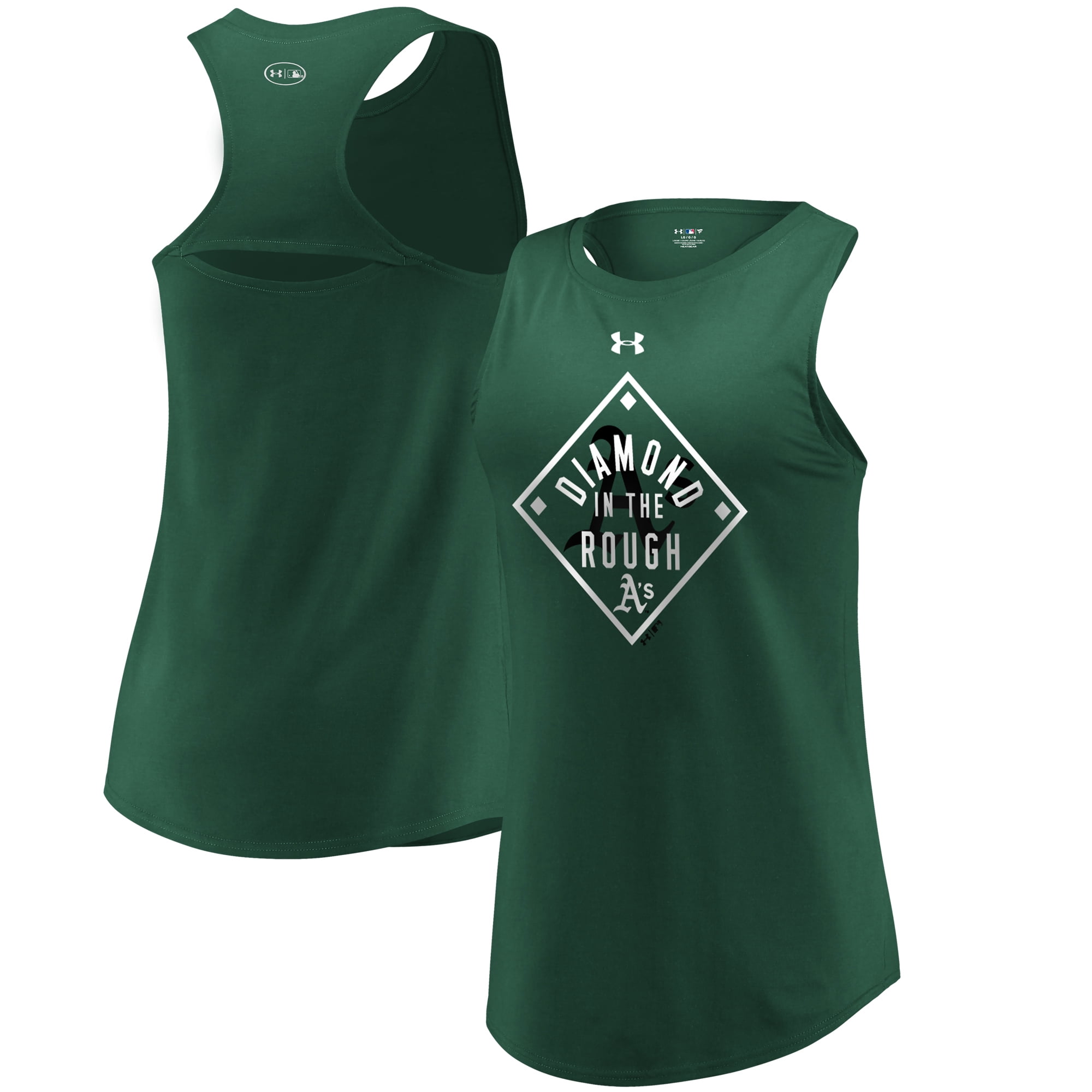 Oakland Athletics Under Armour Women's Passion Diamond Tri-Blend Performance Tank Top Green by MAJESTIC LSG