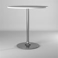 thumbnail image 3 of Contemporary Round 35.5" Wood Dining Table with Pedestal Base in White/Chrome, 3 of 4