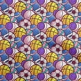 thumbnail image 1 of oneOone Silk Tabby Yellow Fabric Sports Basket & Football Diy Clothing Quilting Fabric Print Fabric By Yard 42 Inch Wide, 1 of 4
