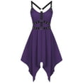 thumbnail image 1 of LSLJS Women's Gothic Punk Dress Strap Style Sleeveless Off Shoulder Mid Length Dress, Gothic Dress, 1 of 4
