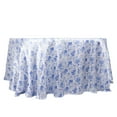 thumbnail image 5 of Efavormart 120 Inch Satin Round Tablecloth, Washable Linen Table Cover, Decorative Silky Fabric for Wedding, Party, Banquet Events - Floral Blue, 5 of 9