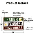 thumbnail image 2 of It’s Beer O’clock Somewhere 12 Inch x 18 Inch Novelty Aluminum Metal Sign Time To Unwind Durable Weatherproof Perfect for Garages Man Caves Patios Fun Gift for Beer Lovers Neighbors, 2 of 6