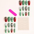 thumbnail image 5 of Uñas postizas navideñas con diseño, lindas uñas postizas con diseño de hombre de jengibre, árbol de Navidad, almendra, copo de nieve rojo, uñas acrílicas brillantes, regalos de Navidad para mujeres y, 5 of 5