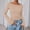 Khaki, variant on Long Sleeve Shirts for Women Boat Neck Bell Sleeve Ribbed Ruched Long Sleeve Tops Casual Chic Clothes Womens Sweatshirt Beige L