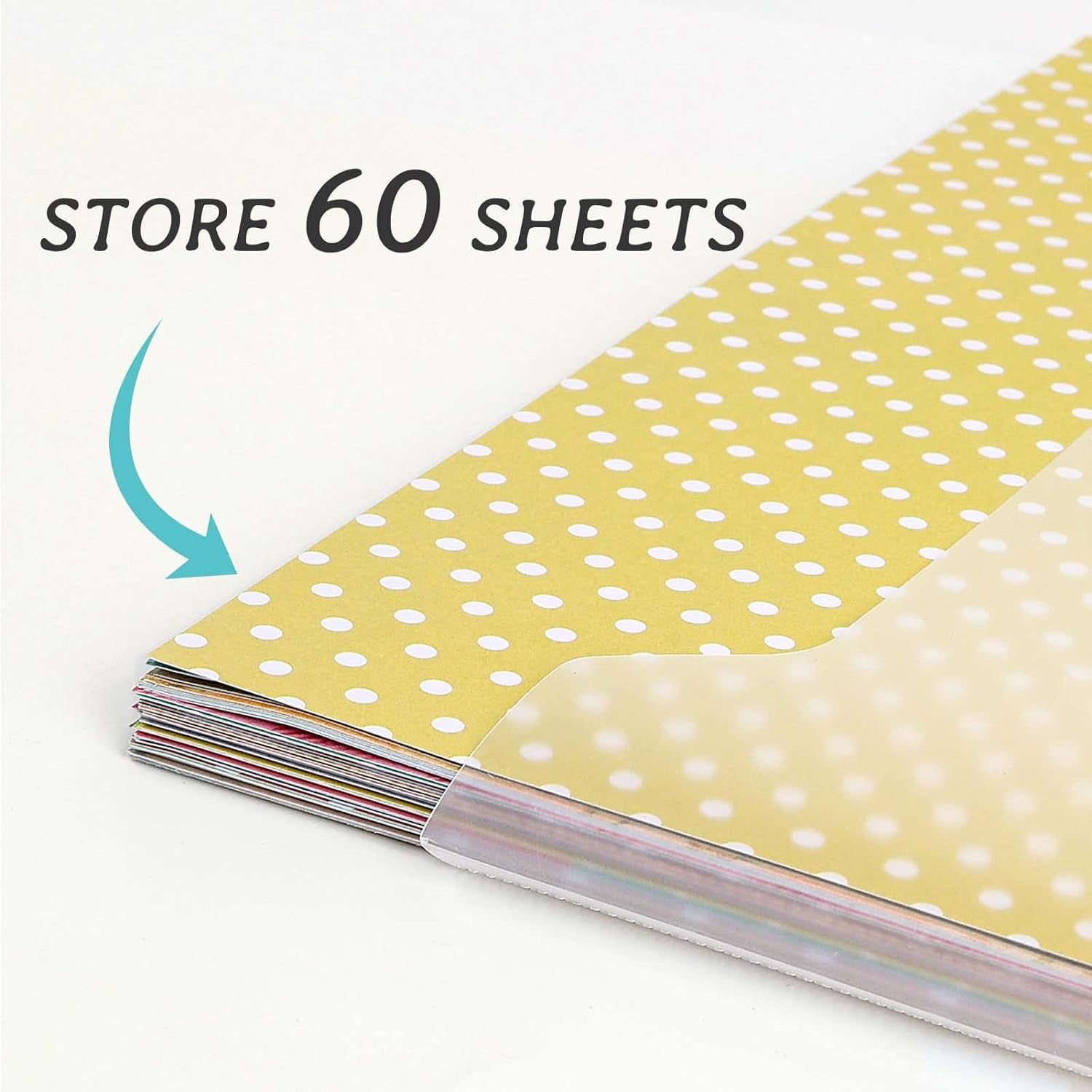 12x12 Scrapbook Paper Organizer with 120 Sticky Index Tabs, Holds Scrapbooking Paper, Vinyl, and Cardstock