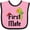 Pink and Black, variant on Inktastic First Mate Pirate with Parrot and Bandanna Boys or Girls Baby Bib