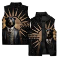 thumbnail image 3 of Chaqueta de hombre Ropa Chalecos con estampado de orco y tigre blanco para hombre Chaleco de algodón de moda sin mangas para protegerse del viento frío 2024, 3 of 5