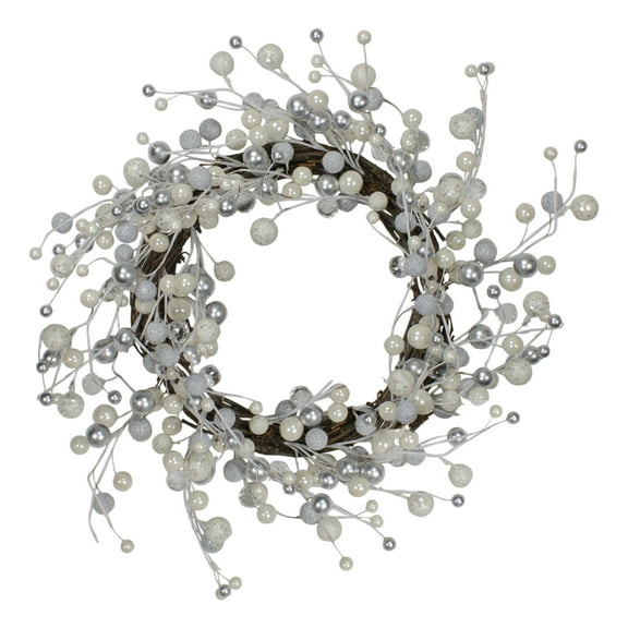 Northlight Berry Glittered Small Artificial Christmas Twig Wreath - 20" - Unlit