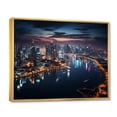 thumbnail image 2 of Designart "Glowing Cityscape in Thailand I" Nautical & Beach Floater Framed Canvas Art Print, 2 of 7